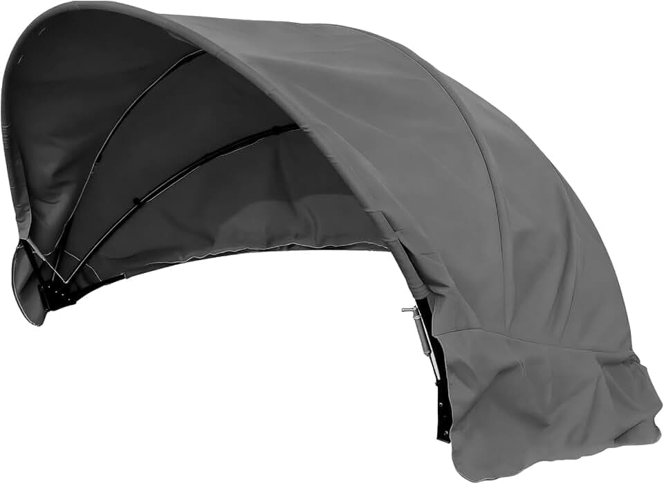 Outdoor Daybed Canopy Replacement,Patio Round Rattan Wicker Sunbed Canopies,66'' Round Retractable Daybed Top Cover,Waterproof UV & Fade Resistant(Only Canopy) (Dark Gray, 66in)