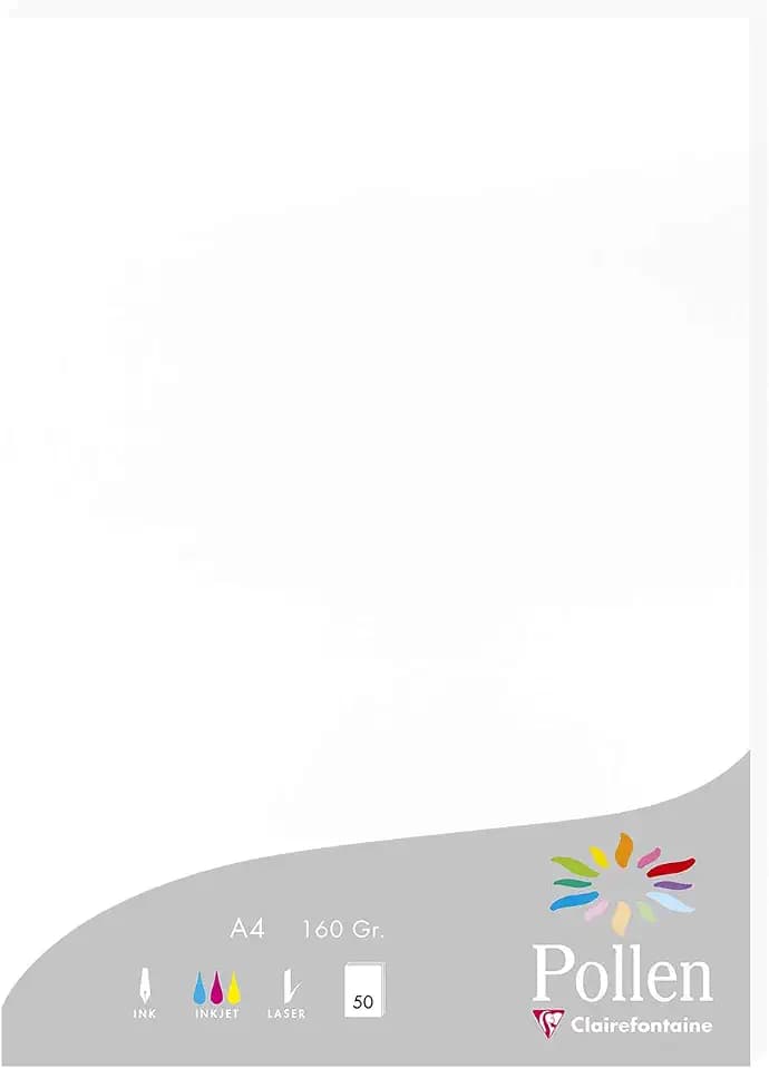 Clairefontaine 14239C 50 Karten Pollen A4 160g Weiss