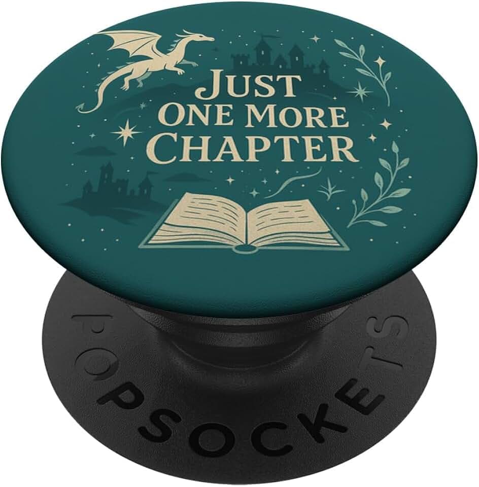 Just One More Chapter Fantasy Book Lover Dragon Castle PopSockets Adhesive PopGrip