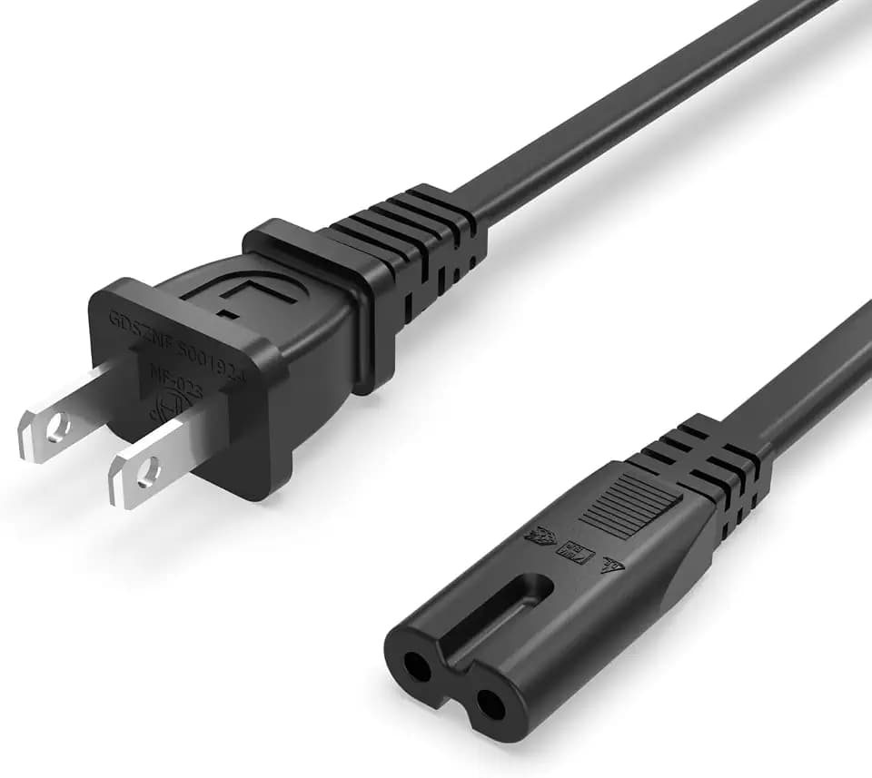 Superer 2 Prong C7 Power Cord – 10Ft ETL Certified Replacement Cable