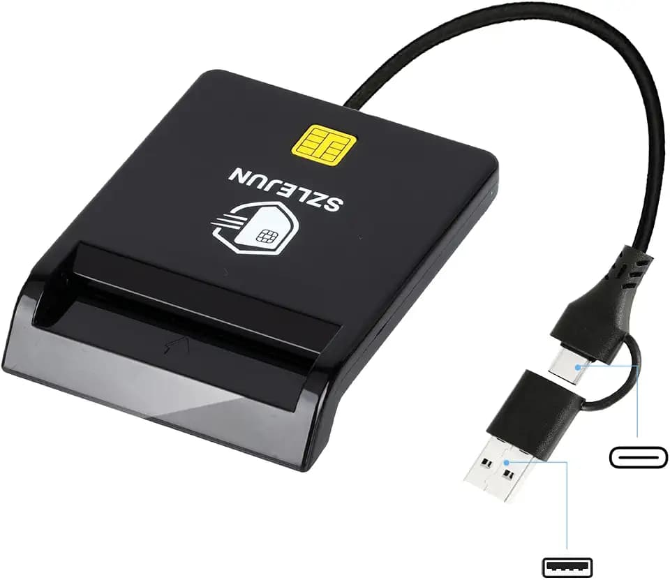 CAC Reader USB A/USB Type-C - DOD Military CAC Smart Card Reader for Win/Mac/Linux/Android- PIV, PKI, EMV, eSIM, eID,Java Card Compatible with Testing Tools & SDK