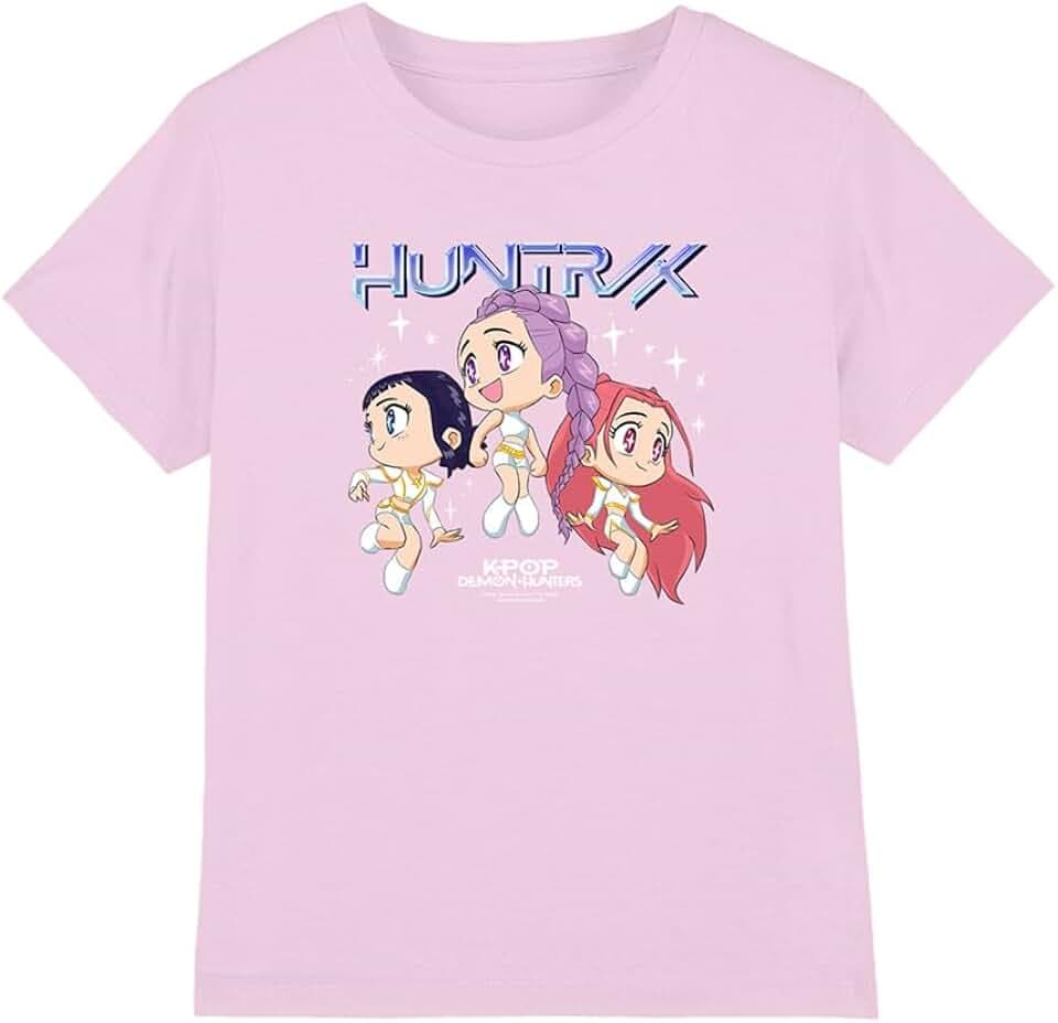 KPop Demon Hunters Unisex Kinder Kpop Demon Hunters - Huntrix Chibi Group Kids T Shirt T-Shirt (1er Pack)