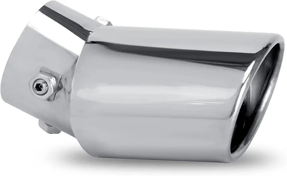 Dsycar Universal 1.75-2.75 inch Curved Exhaust Tips - Silver