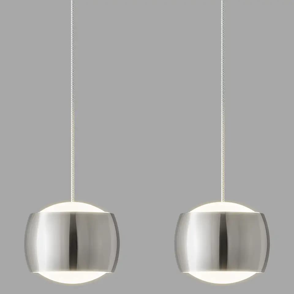 Modern LED Dimmable Pendant Light fixtures,Mini Island Pendant Lighting for Kitchen Island Dinning Room,Bedroom,Bar, Kitchen Island Ceiling Hanging Light Fixtures(Chrome-2-Pack)
