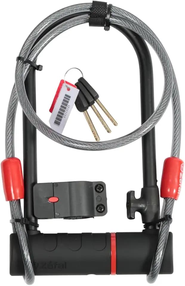 Zefal K-Traz U17 Fahrradschloss, sehr robust, Stahlbügel, 120 cm langes Kabel, U-Schloss für Fahrrad, E-Bike, MTB, Scooter, Motorrad, Schwarz
