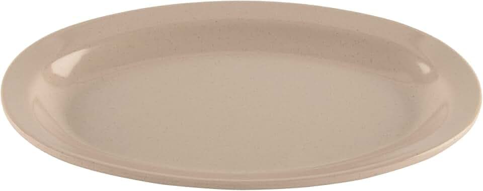 GET 10" x 6 3/4" Beige Oval Melamine Platter (Set of 12)