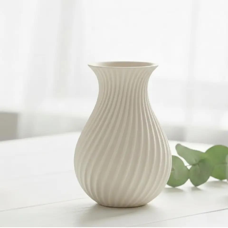 LYSA Mini-Vase 12cm Weiß – Blumenvase 3D-Druck Deko