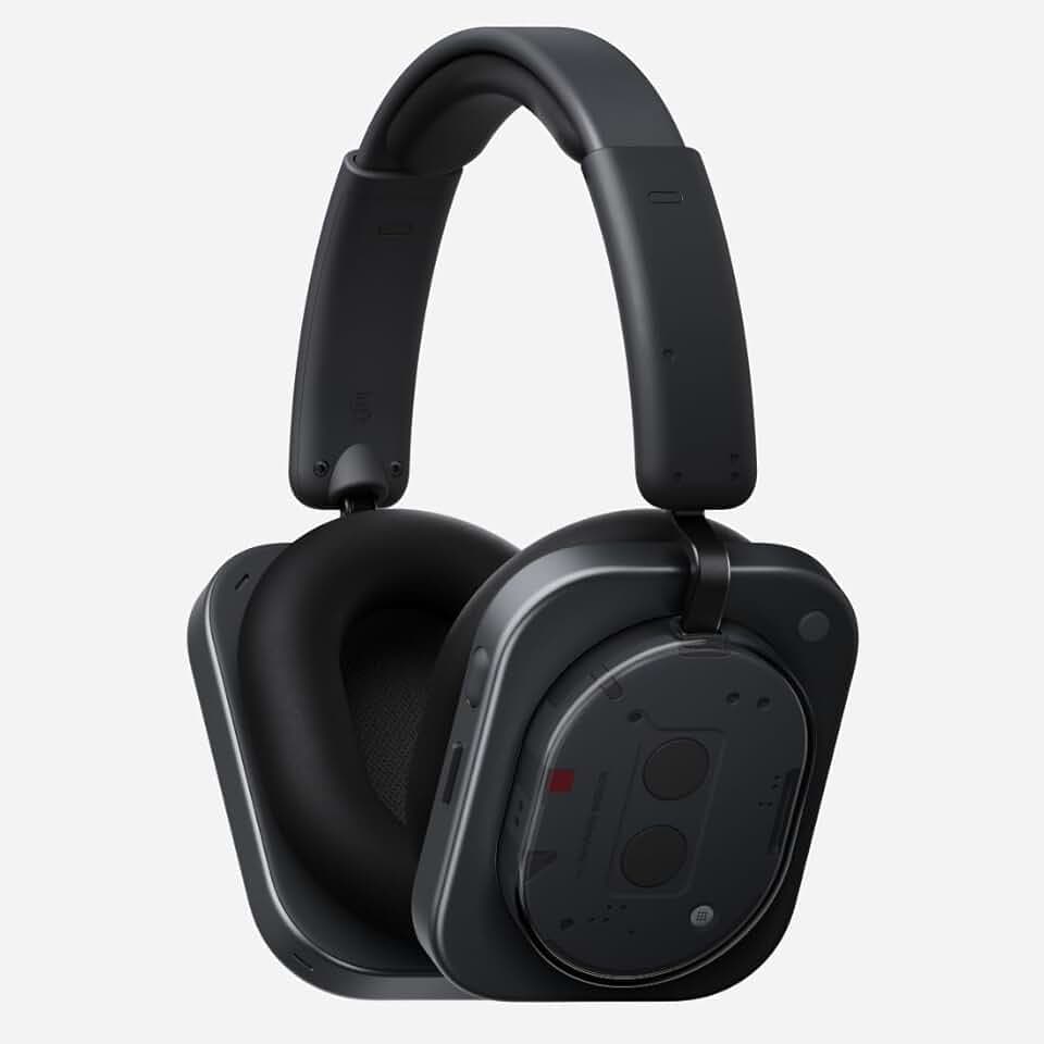 Nothing Headphone (1) Hybrid Active Noise Cancelling Headphones, Wireless Over-Ear Headphones with 6 Mics, 80Hrs Playtime, Hi-Res Audio, KEF-Tuned, Spatial Sound, Comfort Fit & Fast Charging Black