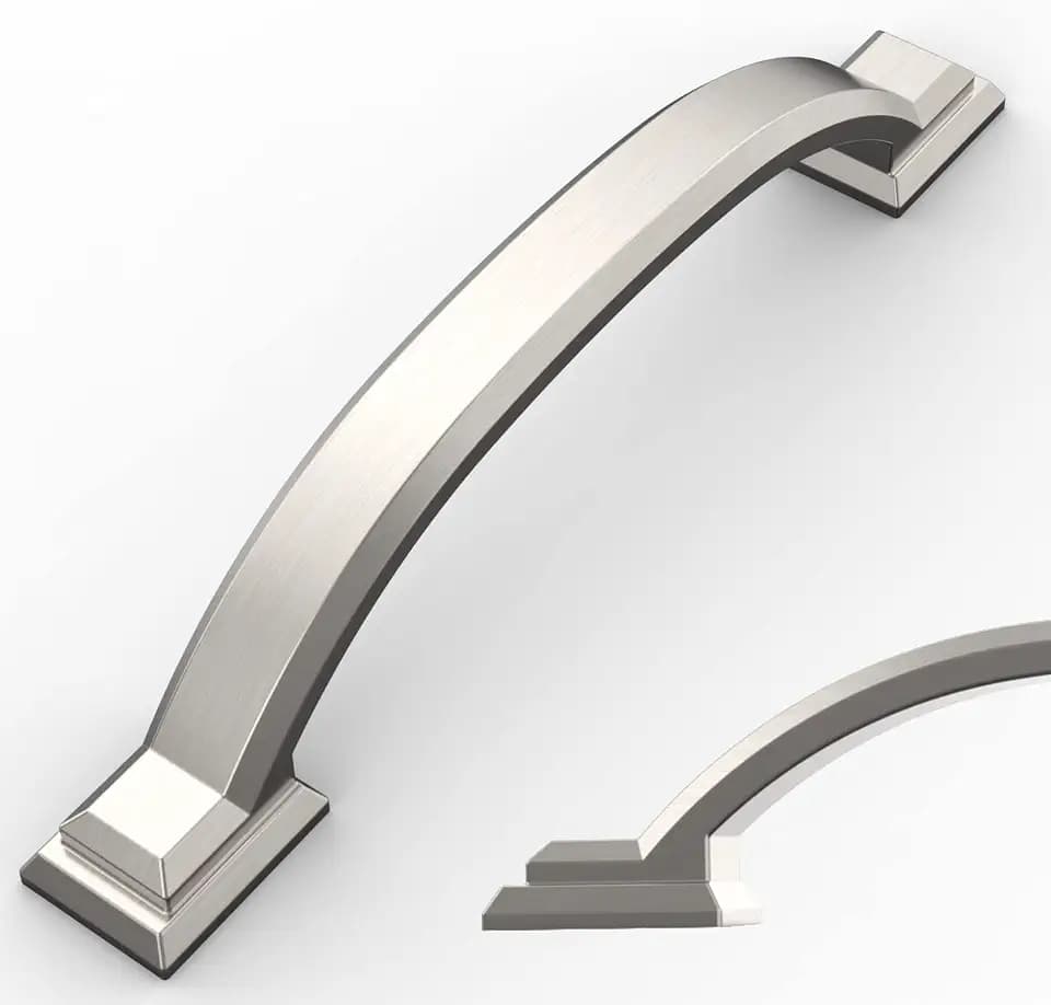 Amerdeco 10 Pack Brushed Satin Nickel Cabinet Pulls 4"