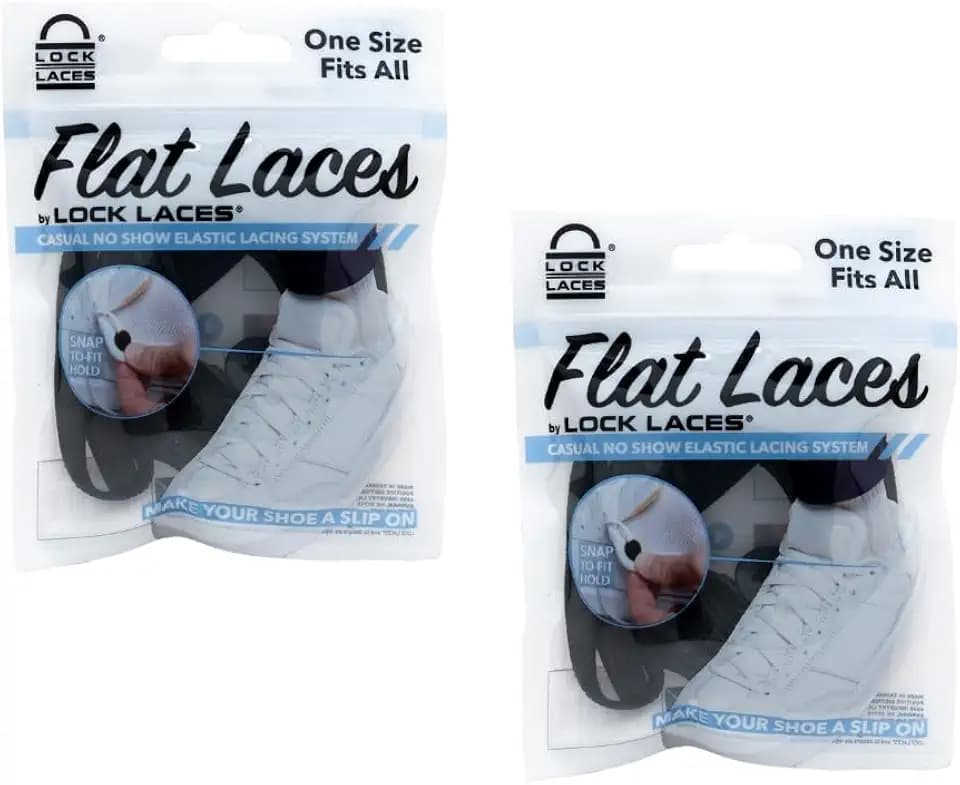 Lock Laces Flat No Tie Elastic Shoelaces for Casual & Fashion Shoes