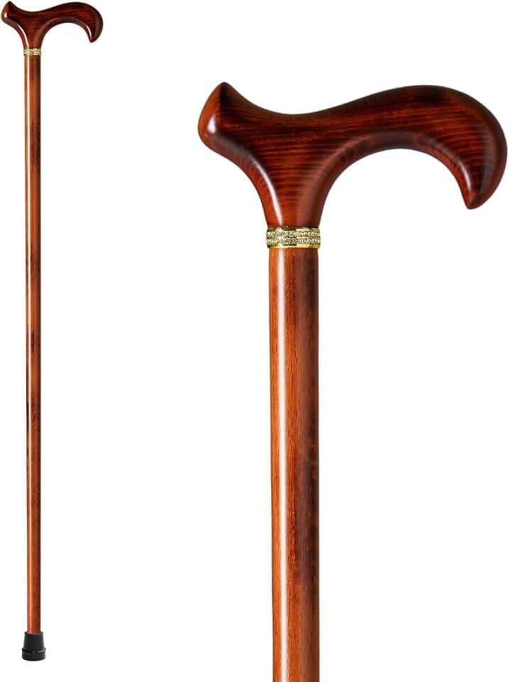 GUYUE Handcrafted Wooden Cane for Men & Women,Gentleman's Walking Sticks, Ergonomic Senior Canes, Natural Solid Wood Luxury Cane, Perfect for Gift-Giving