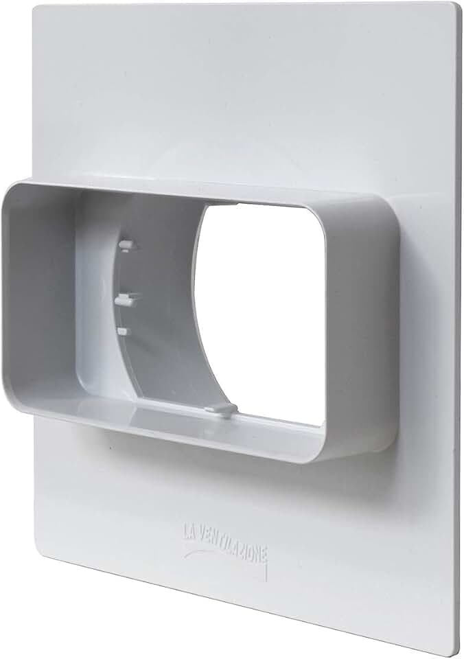 La Ventilazione PM126B Wandplatte, rechteckig, 120 x 60 mm, 100 mm, Weiß
