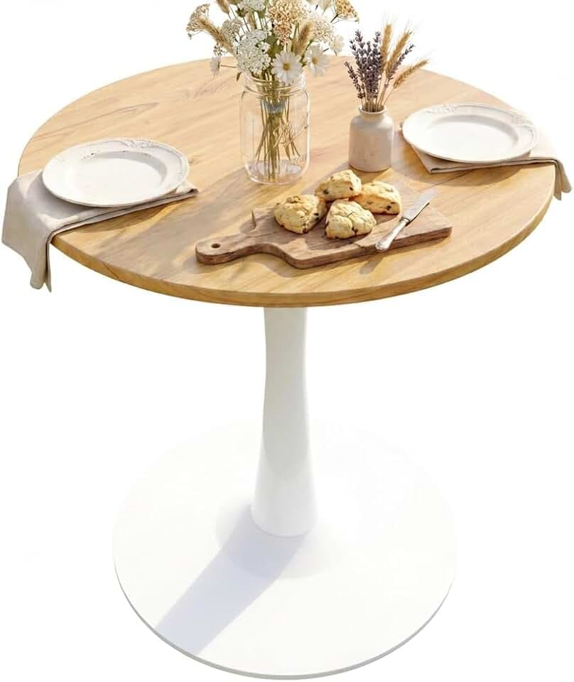 24" Small Round Dining Table for 2 – Durable & Well-Made Tulip Table