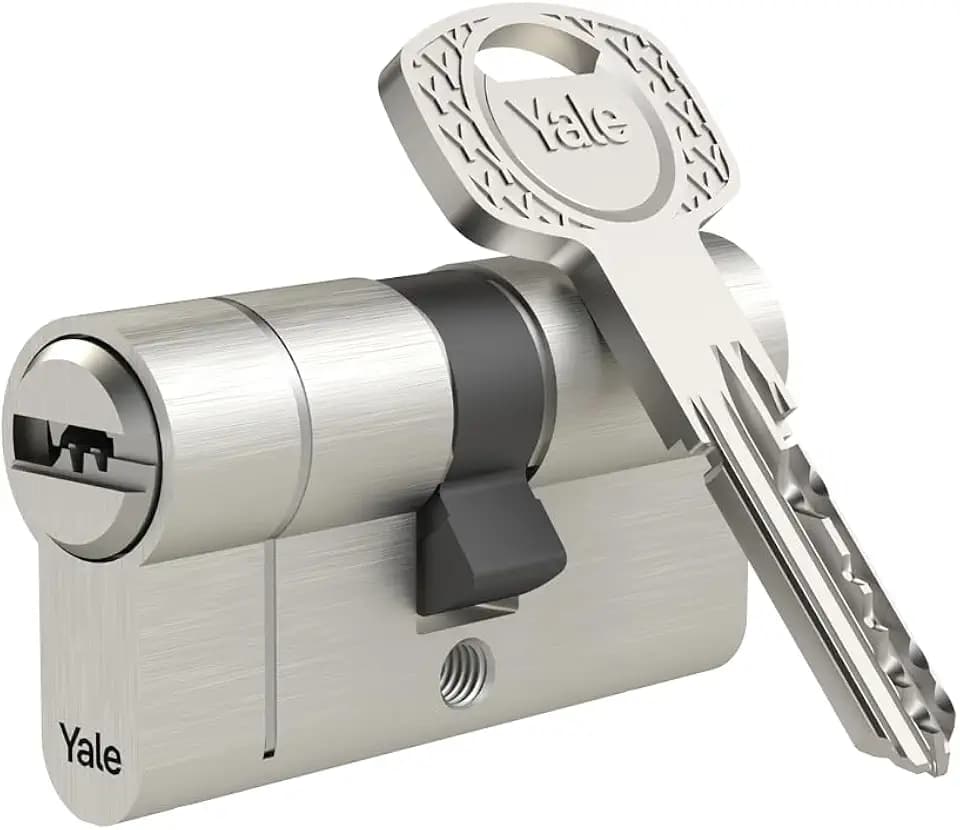 Yale 1350 Europrofil-Zylinder Doppelzylinder mit Not- und Gefahrenfunktion 10-1358-4050-00-2201 Hoher Schutz, 40/50mm, Satiniertes Nickel, 5 Schlüssel, Anti-Snap - Notfunktion - zertifizierter Schutz