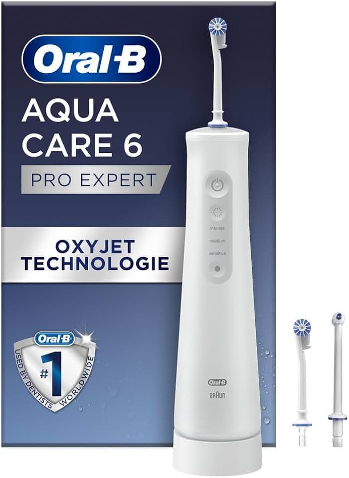 Oral-B AquaCare Series 6, Kabellose Munddusche, Weiß/Grau