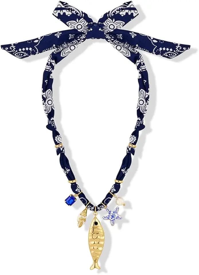 Chunky Gold Fish Pendant Necklace For Women