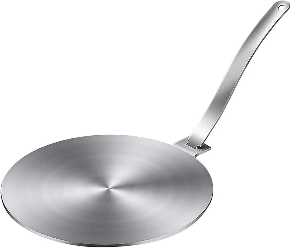 RoseFlower 28cm/11 Zoll induktion adapterplatte, adapterplatte für induktionsherd aus Edelstahl, induktion adapter Wärmediffusorplatte mit abnehmbarem Griff
