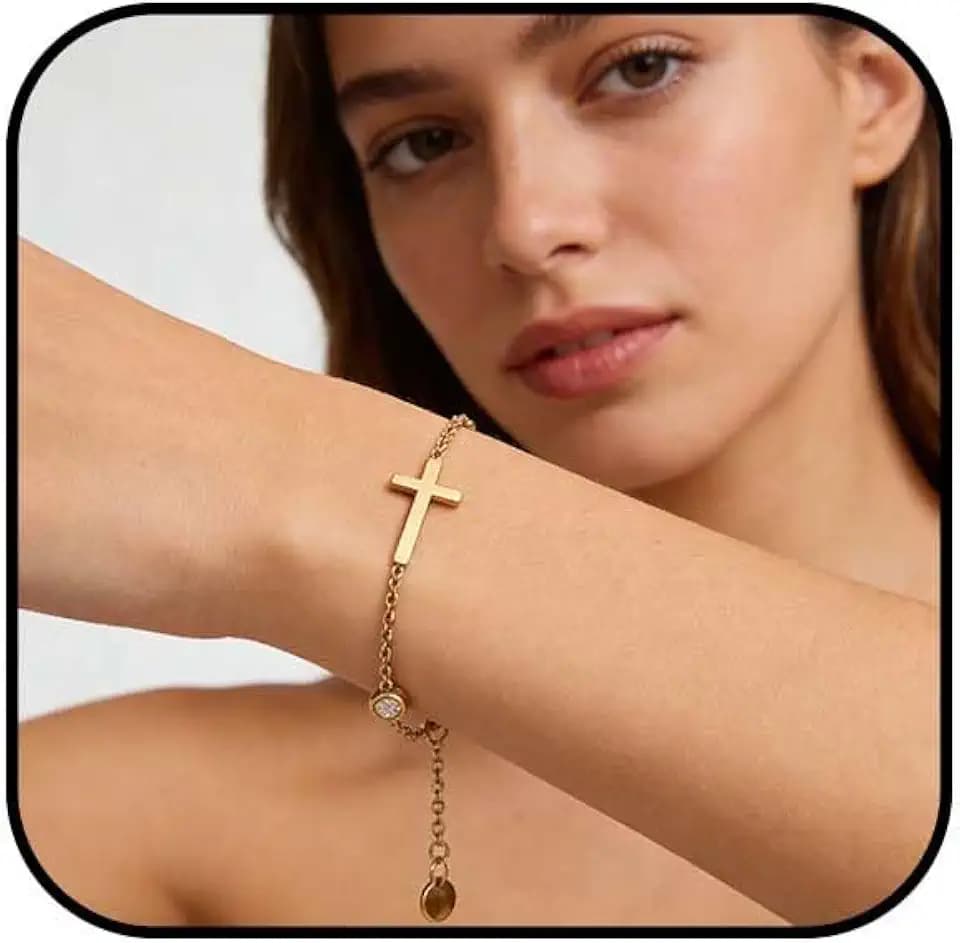 Women Stainless Steel Bracelets Infinity Bracelet Side Cross Bracelet Beaded Snake Bone Chain Wristband Fashion Jewelry