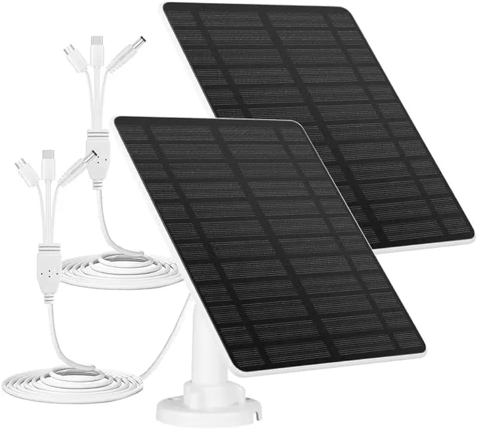 2PCS Solarpanel für Eufy Kamera,GuKKK 6W Kamera Solarpanel Kompatibel,Kontinuierliche Stromversorgung,IP65 wasserdicht Solarpanel für Security euf-Cam,2C/2C Pro,2/2Pro,E20/E40 Kamera-Aufladung