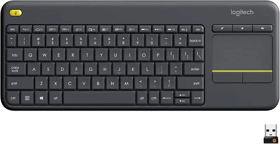 Logitech K400 Plus Wireless Touch TV Keyboard for PC-Connected TV - Black