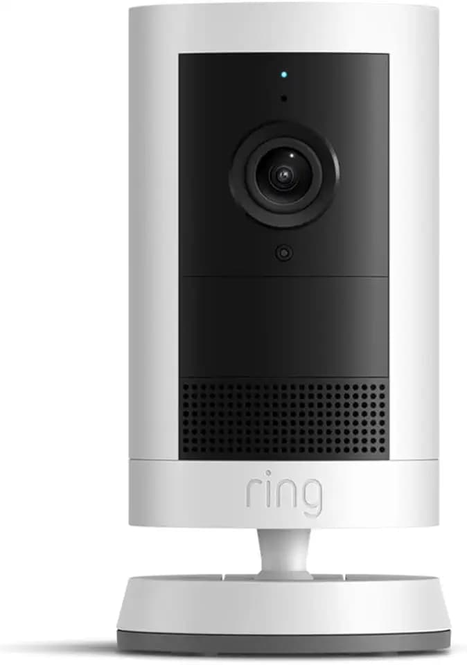 Ring Outdoor Cam Plus, Battery (newest model), Home or business security, Wide-Angle 2K Video with Ring Vision, Low-Light Sight for full-color night vision, Mount-Anywhere Versatility, White