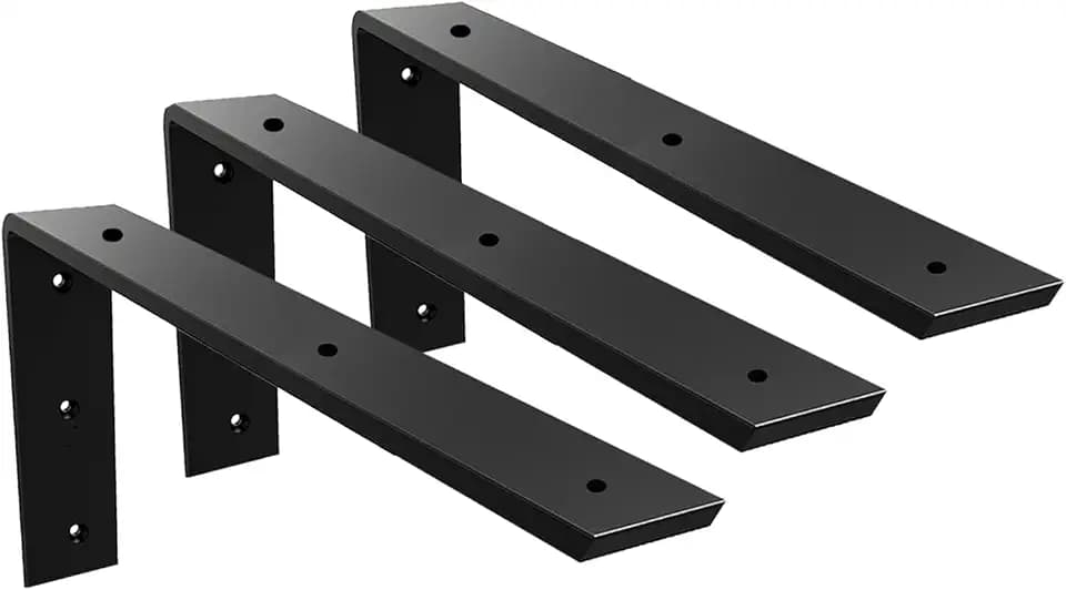 Countertop Support Bracket 3 Pack 12 inch Heavy Duty Granite Countertop Bracket 16" x 6" x 2 1/2" Shelf L Bracket Mantel Corbels for Quartz/Granite/Wood/Concret/ Laminate Countertops