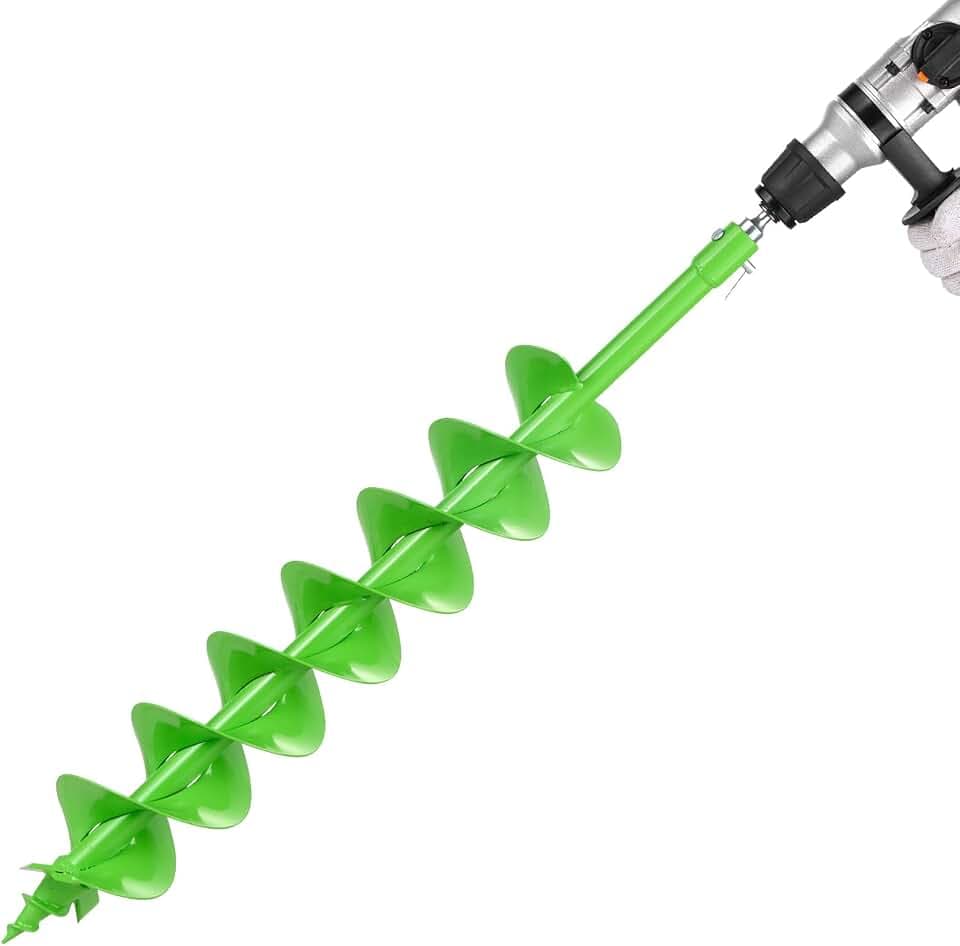 VEVOR Erdbohrer für Bohrmaschine, Ø 790x120 mm Gartenbohrer, kompatibel mit Bohrern mit 20 mm Innendurchmesser, Pfahlbohrer, Durchlässenbohrer, Grabungswerkzeug zum Pflanzen und Bohren
