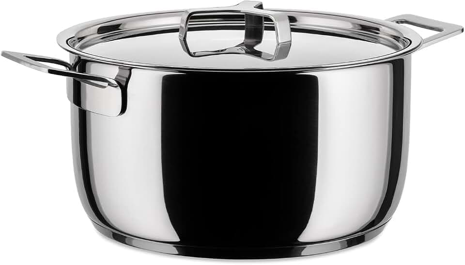 Alessi "POTS&PANS" Kasserolle mit zwei Griffen aus Edelstahl