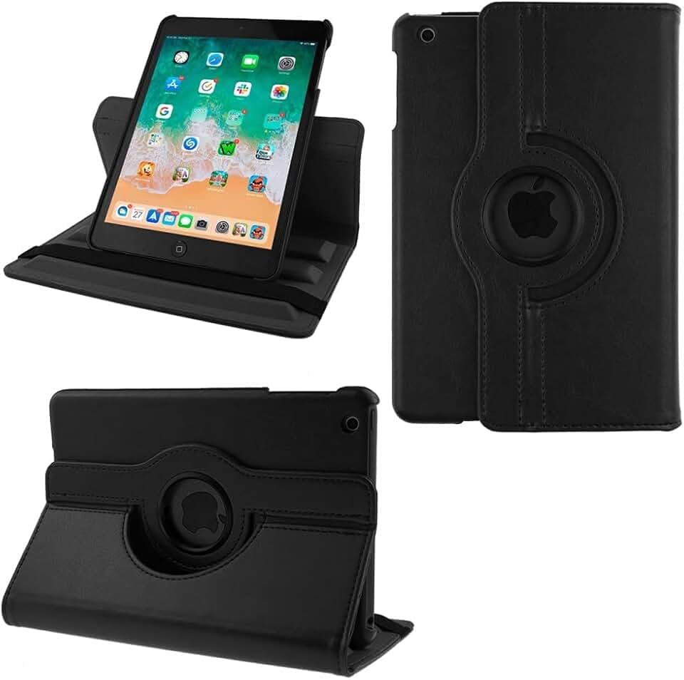 COOVY® 2.0 Cover für Apple iPad mini 1/2 / 3 Rotation 360° Smart Hülle Tasche Etui Case Schutz Ständer Auto Sleep/Wake up | schwarz