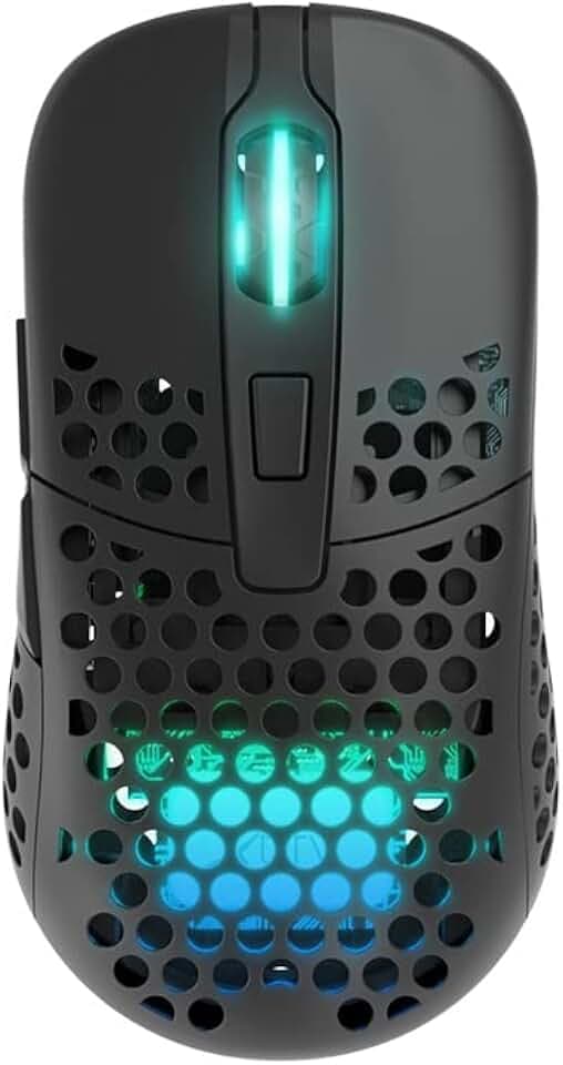 Xtrfy M42 Wireless, Kabellose Ultraleichte Gaming-Maus, Optimiert für E-Sports, 2.4 GHz Funk, RGB-Beleuchtung, Modulares Gehäuse (2 Größen inkl.), Wiederaufladbar, Schwarz