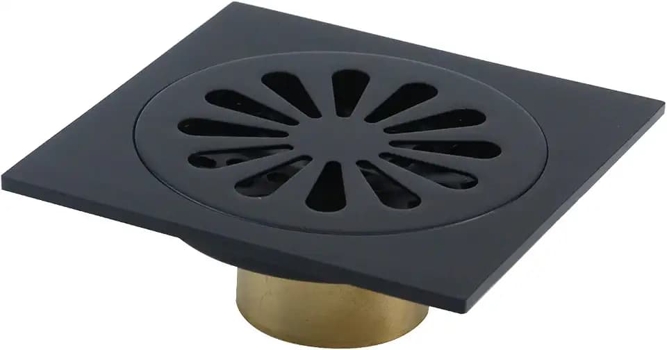 Antrader 4" Odor-Proof Copper Floor Drain w/Removable Strainer Cover,Black