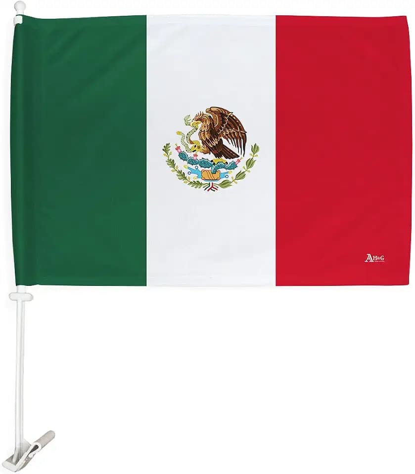 Mexican Car Flag Bandera De Mexico Para Carros Window Clip Pole Mount Kit Truck Rod Auto Accessories Sign Mexicans Independence Day Poster Protest American Mēxihco Mexicanos Cars Decorations Gifts