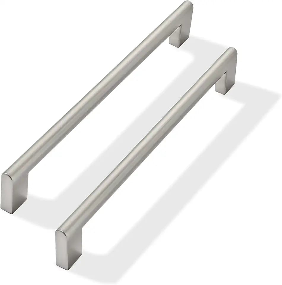 5 Pack 10 Inch Hole Center Brushed Satin Nickel Cabinet pulls Heavy Duty Solid Hardware for bathrooms Dressing Tables cabinets and Kitchen cabinets.