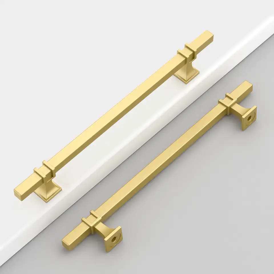 Brushed Brass Cabinet Handles Kitchen Pulls 7 Inch 10 Pack