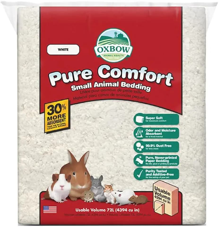 Oxbow Small Animal Bedding, Hamster, Guinea Pig, Rabbit, White, USA, 72 L