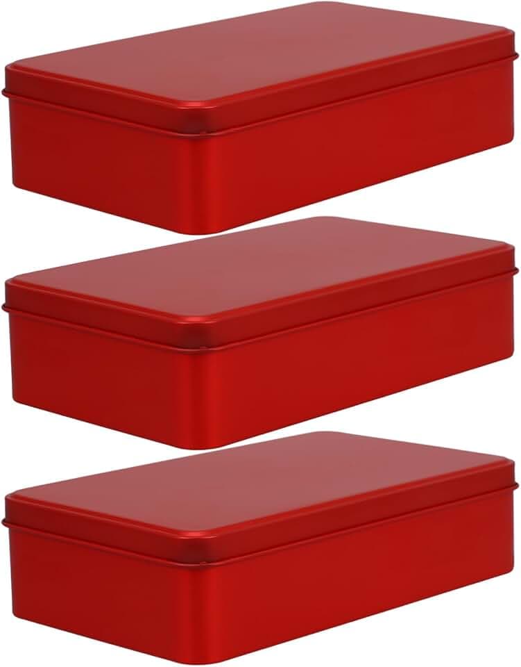3 Stück Rechteckige Metalldosen Mit Deckel Keksdosen Für Süßigkeiten Und Kleine Gegenstände 7.48X4.72X1.73in Aufbewahrungsboxen Für Küche Haushalt Und Reisen