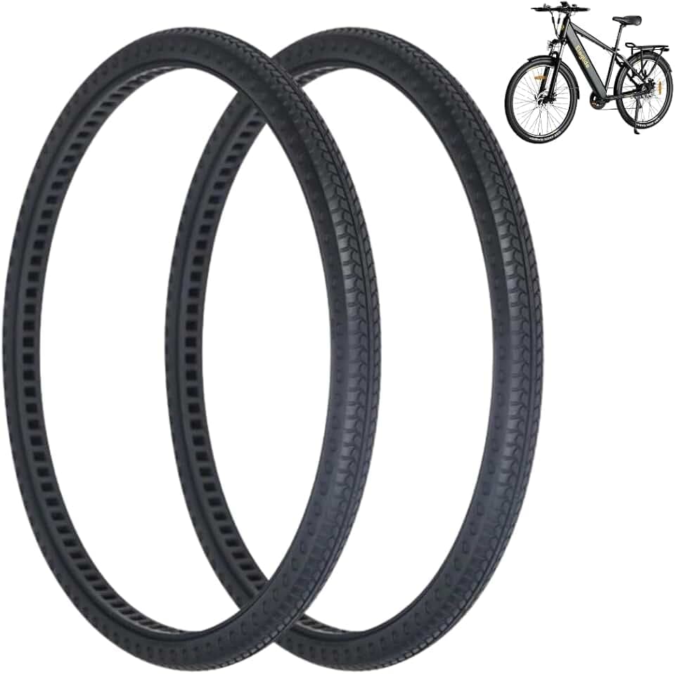 2 Fahrradreifen 24 x 1 3/8 Zoll (24 x 1 3/8 Zoll), mit Wabenstruktur, für E-Bike, E-Bike, Harte Reifen aus Polyurethan