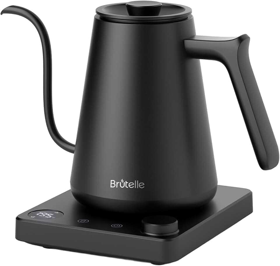 Gooseneck Electric Kettle Coffee Kettle with ±1°F Temperature Control, 27oz/0.8L 1200W Rapid Heating, 2Hours Keep Warm Automatic Shut Off Stainless Steel for Pour Over Coffee & Tea - Black