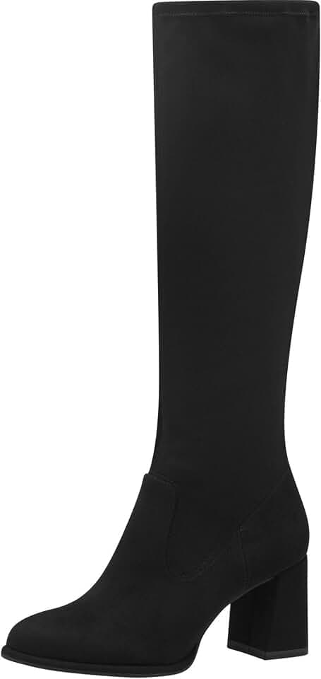 Tamaris Damen Langschaft-Stiefel Textil Blockabsatz