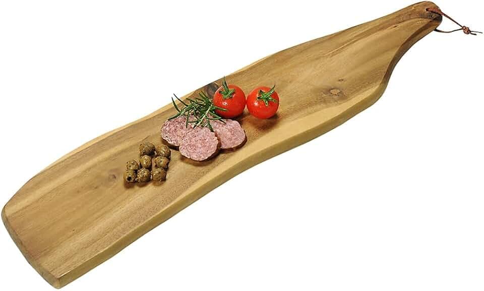 KESPER | Servierbrett Akazienholz XL 71–85 cm mit Lederband | 2819513