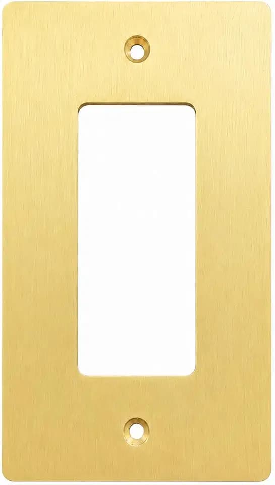 Brass 1 Gang Outlet Cover Plate, Gold Light Switch Cover, Durable Brushed Brass Switch Plate Covers for Outlets (Solid Brass)