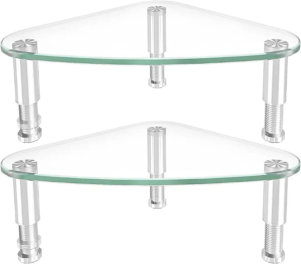 Hemudu 2 Pack Computer Monitor Riser | Triangle Desktop Universal Corner Stand for Computer Monitor & Laptop HD01T-203