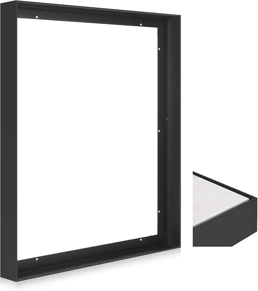Metal Floating Frame for 24x36 Canvas Paintings,DIY Canvas Frames,1.2"-1.5" Deep Modern Floater Frame for Oil Paintings Art Show Gallery Wall Home Office Living Room Decor (Black)