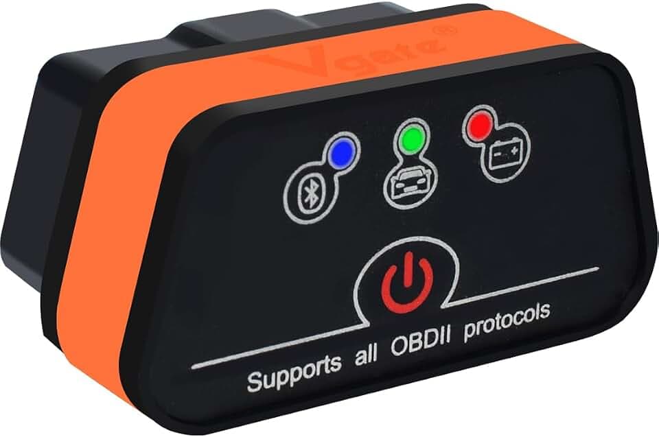 Vgate iCar2 BLE 4.0 OBD2 Bluetooth Adapter ELM327 Scanner Kfz-Diagnosewerkzeuge Motorsystem-Diagnosewerkzeuge für Android/iOS (Schwarz/Orange)