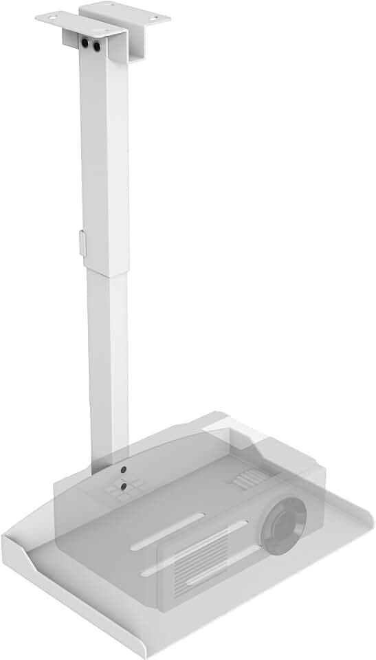 Adjustable Height Projector Ceiling Mount for Home Theater Or Office(White)