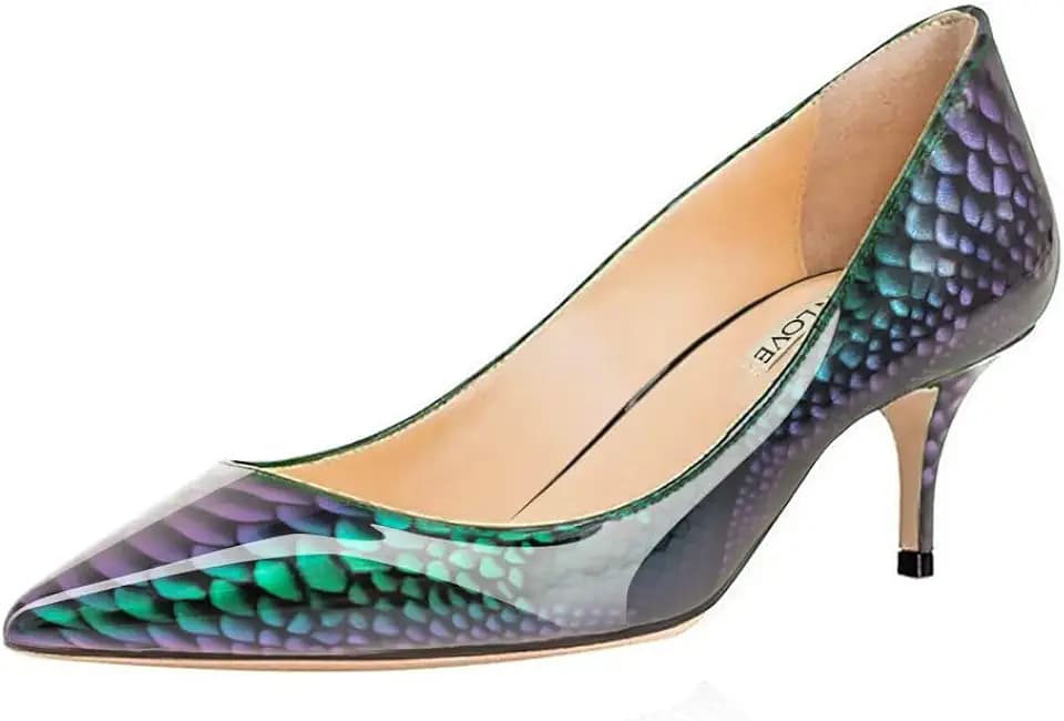 JOY IN LOVE Women's Pointed Toe Kitten Heel Pumps