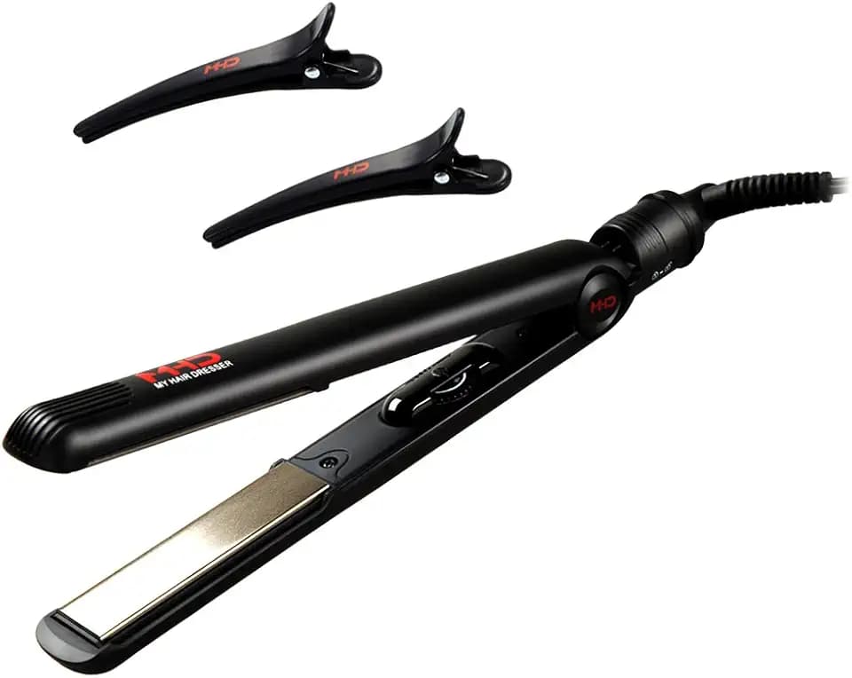 Dual Voltage Flat Iron 1 Inch Fast Heat-up Hair Straightener Negative Ions 2 in 1 Straightener & Curler 60 Min Auto Shut Off with 3D Floating Titanium Plate and Handle Lock