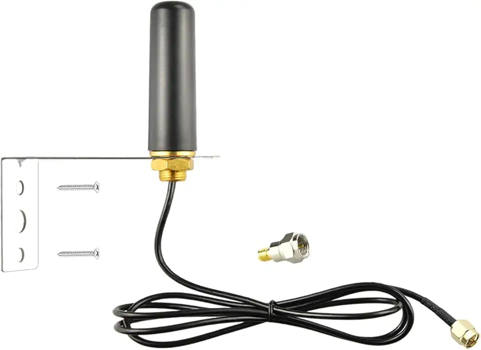 5 dBi Garage Door Gate Opener Small External Antenna 433MHz Antenna with Bracket Omni-Directional SMA Male & F-Type Adapter for GTO Mighty Mule LiftMaster Ghost Gate Door Opener Alarm System