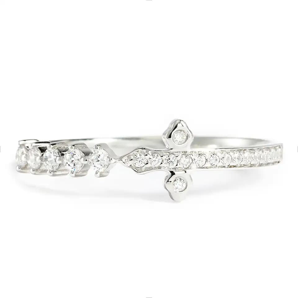 STORYJEWELLERY Cross Rings for Women, 925 Sterling Silver Rings, Purity Ring, Dainty Sideways Cross Ring, Christian Jewelry, Gifts for Women