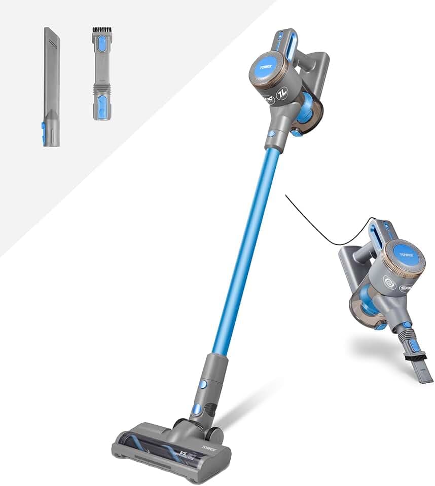 Tower T513006 VL20 3-in-1 Leistungsstarker Staubsauger mit Kabel, Integrierter HEPA-Filter, 1 L Kapazität, 400 W, Aqua-Blau